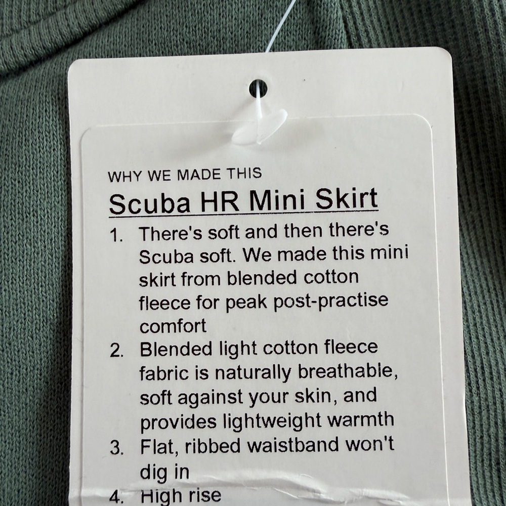 Lululemon Scuba HR Mini Skirt Small Green - Picture 6 of 8